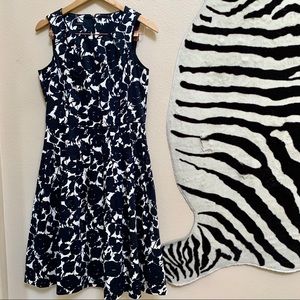 TALBOTS Sleeveless black and white floral dress